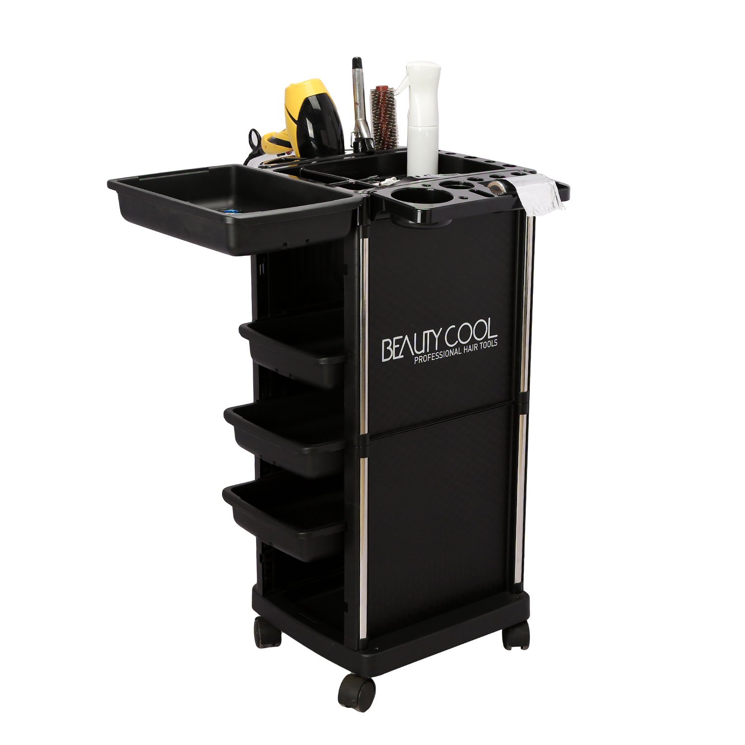 4 Drawers Hair Salon Beauty Spa Hairdresser Storage Cart Trolley Rolling Multi-function Barber Shop Tool Trolley Cart.