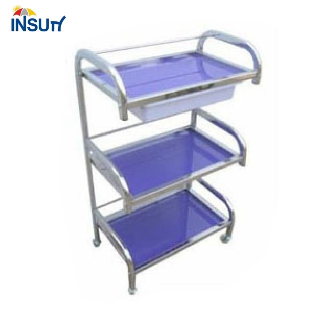 Salon trolley pink color manicure equipment salon tray trolley rolling trolley cart for sale