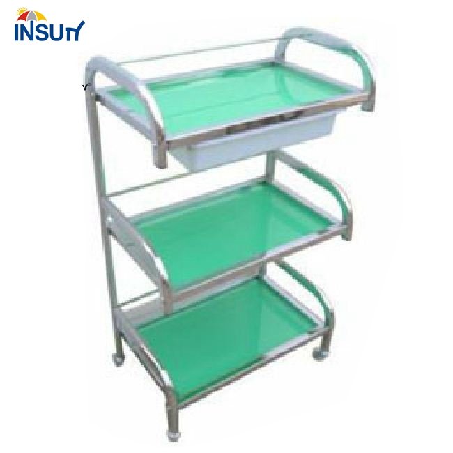 Salon trolley pink color manicure equipment salon tray trolley rolling trolley cart for sale