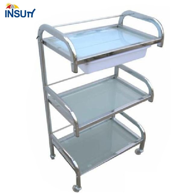Salon trolley pink color manicure equipment salon tray trolley rolling trolley cart for sale