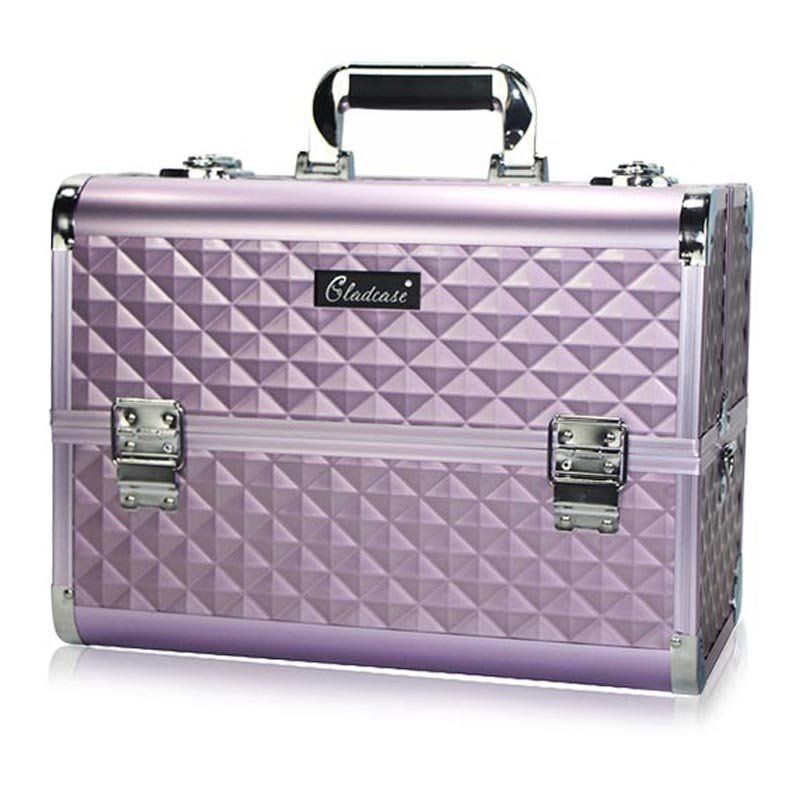 Portable makeup cases train professional aluminum with trays China factory directly