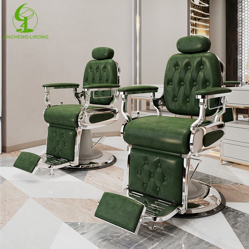 JINCHENG Wholesale Red Retro Beauty Salon Equipment Comfortable Leather Chairs Hair Makeup Hairdressing Heavy Barber Chairs