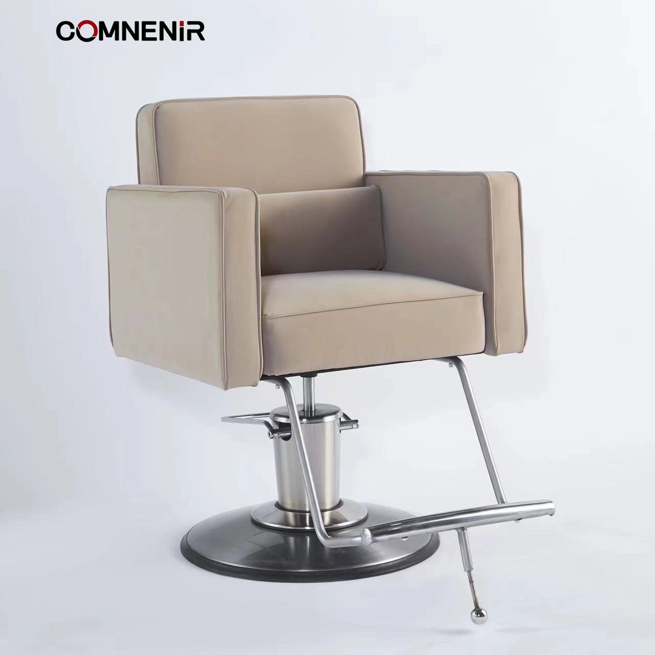 Ready to Ship Heavy Duty Black Flat Seat Barber Styling Chair 10 Years Warranty salon chair