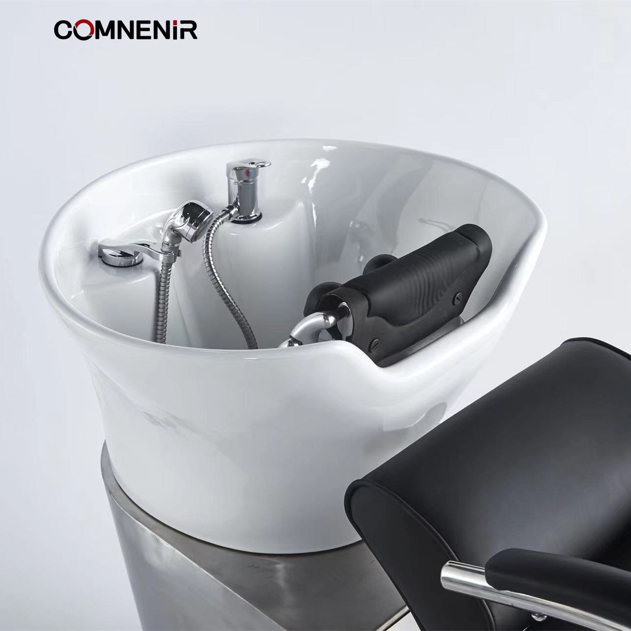 Ready to Ship Heavy Duty Black Flat Seat Barber Styling Chair 10 Years Warranty salon chair