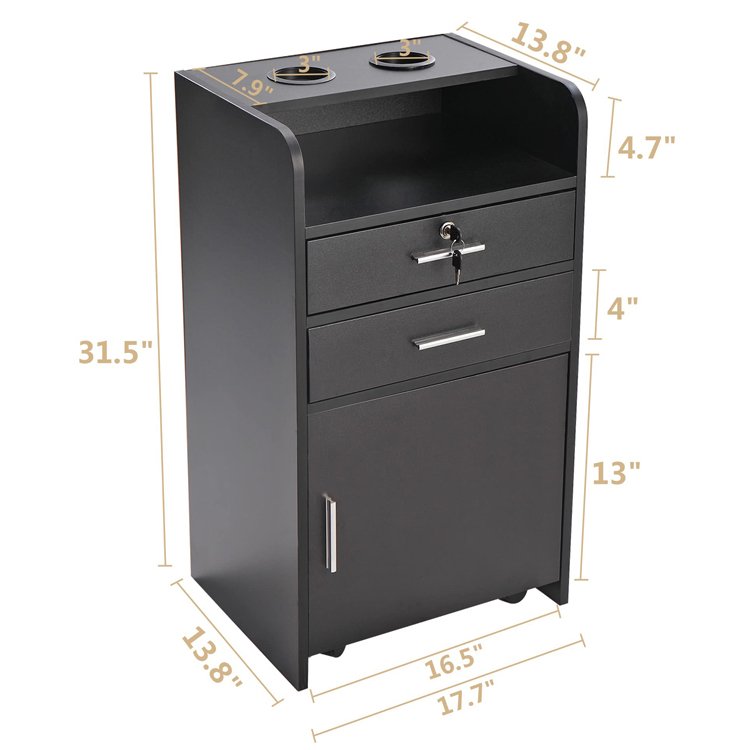 SPA Tattoo Stylist Hairdresser Barber Tool Makeup Storage Cabinet Salon Station Beauty Hair Styling Wooden Rolling Cart Trolley