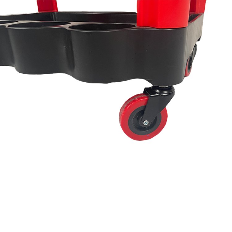 Durable Plastic Garage Equipment Supply Trolley for Organizing and Storing Car Cleaning Tools