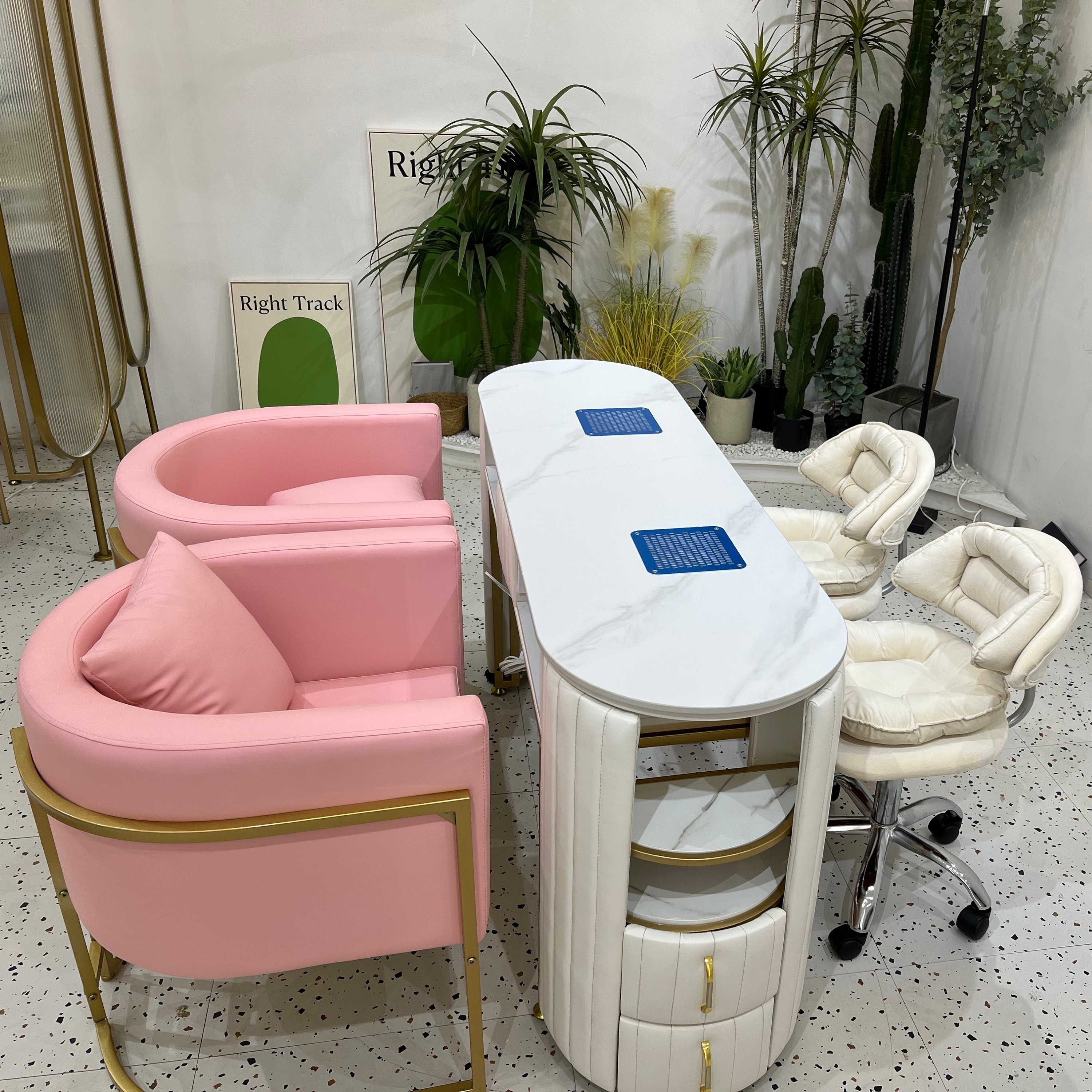 nails table salon manicure luxury with gold nail table manicure modern for nail station table with trolley