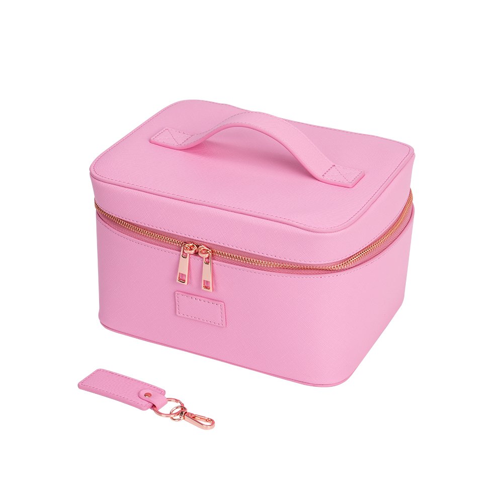 Wholesale Custom Large Capacity Travel Makeup Bag for Women Beauty Make Up Case Toiletry Bag with Handle Red Cosmetic Bag