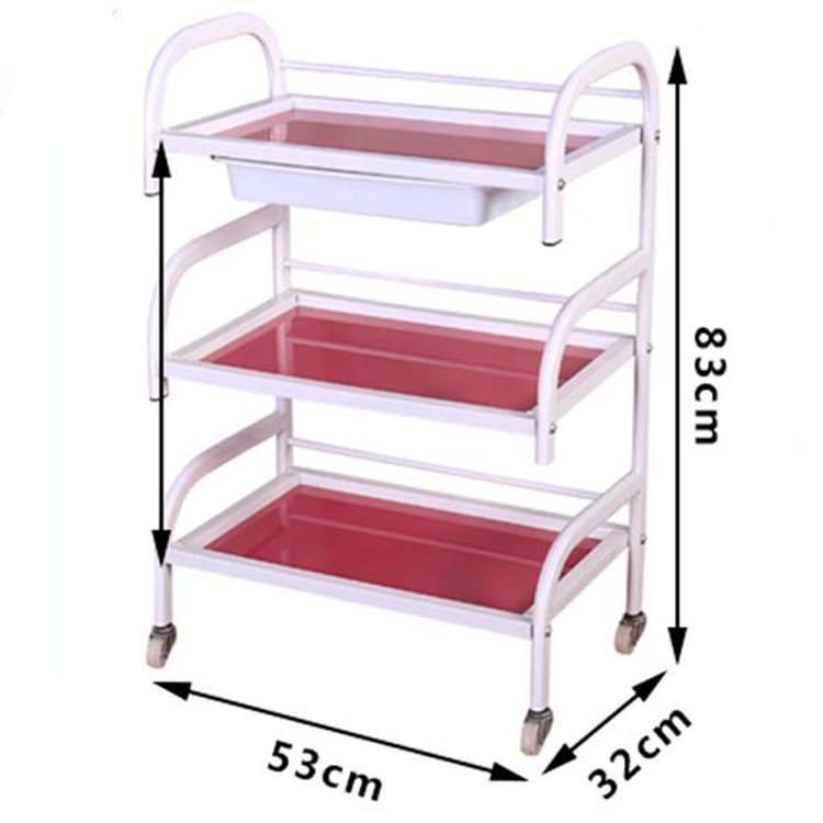Rolling Manicure Salon Beauty Hair Utility Cart Movable SPA Tattoo Hairdresser Barber Tool Station Storage Trolley with Drawer