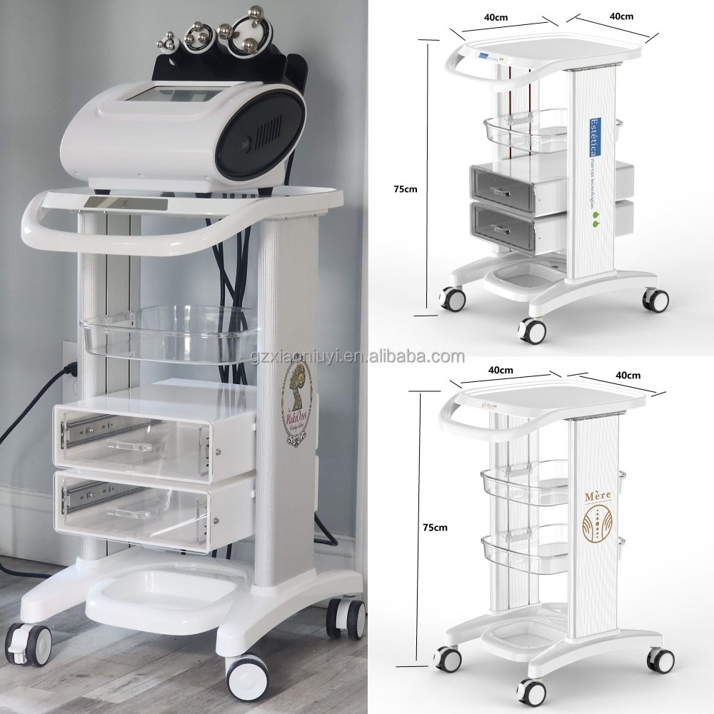 Low Price Rolling Salon Trolley Metal Assembled Cart For RF Cavitation IPL Laser trolly Salon Spa Beauty Machine trolley cart