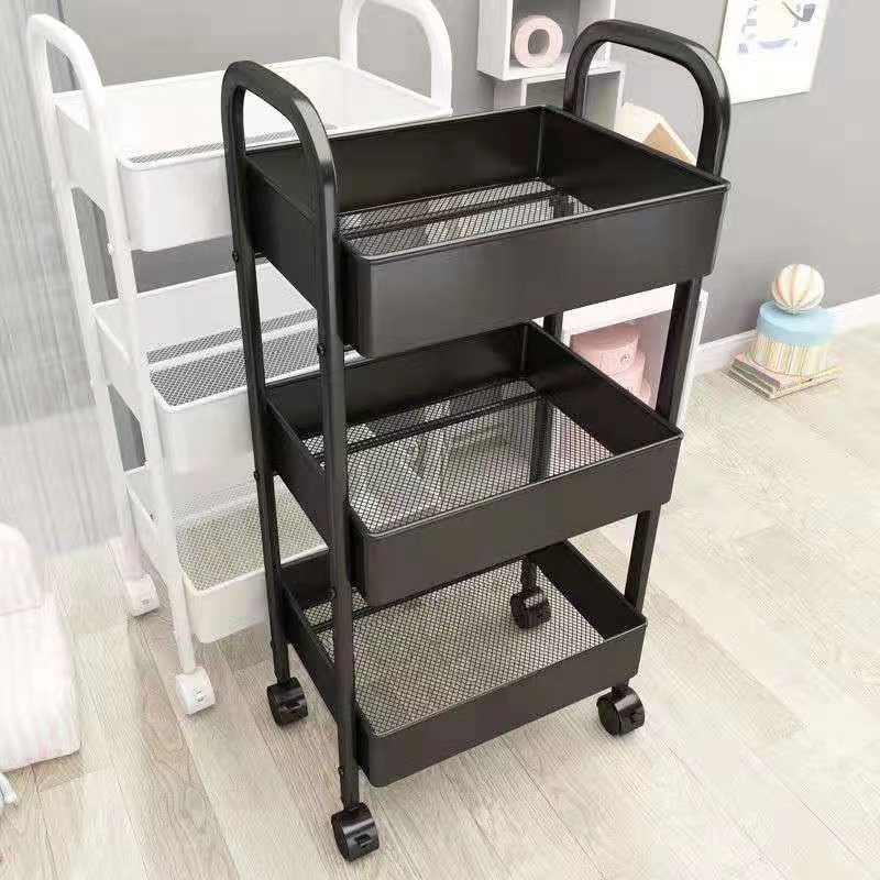 High Quality Stainless Beauty Salon Trolley Spa Cart Three Tier Trolley with Wheels