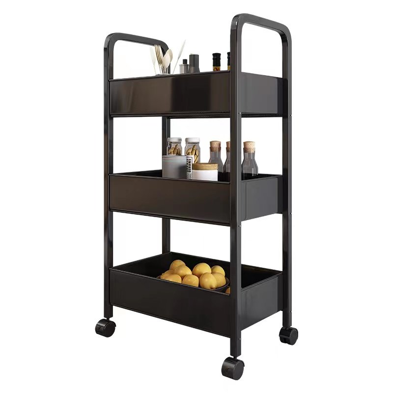 High Quality Stainless Beauty Salon Trolley Spa Cart Three Tier Trolley with Wheels
