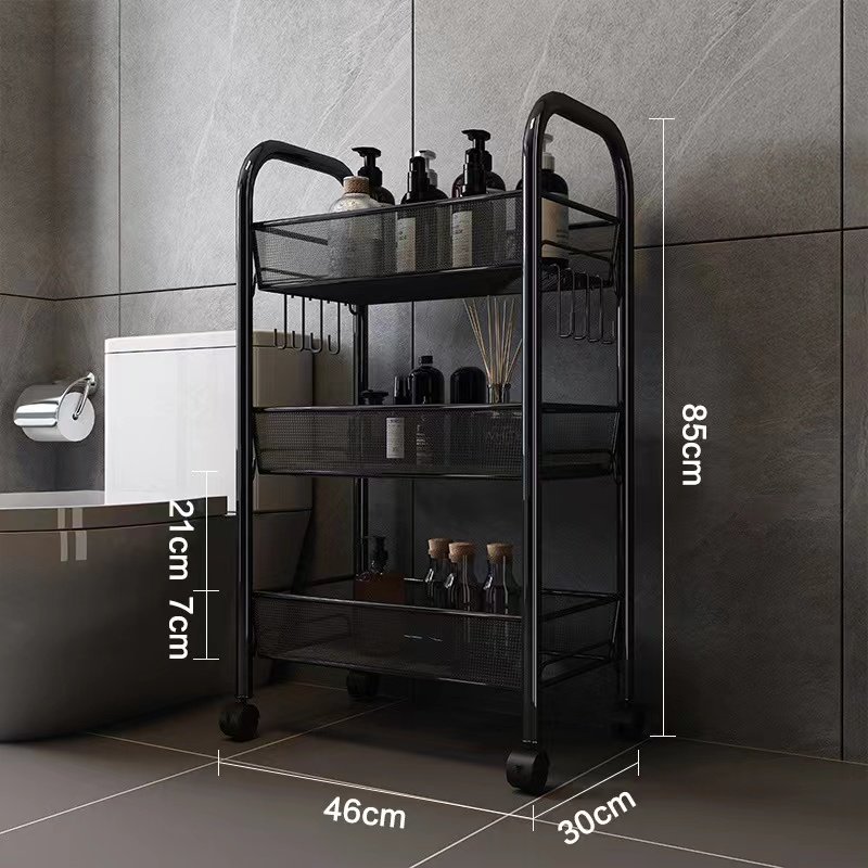 High Quality Stainless Beauty Salon Trolley Spa Cart Three Tier Trolley with Wheels