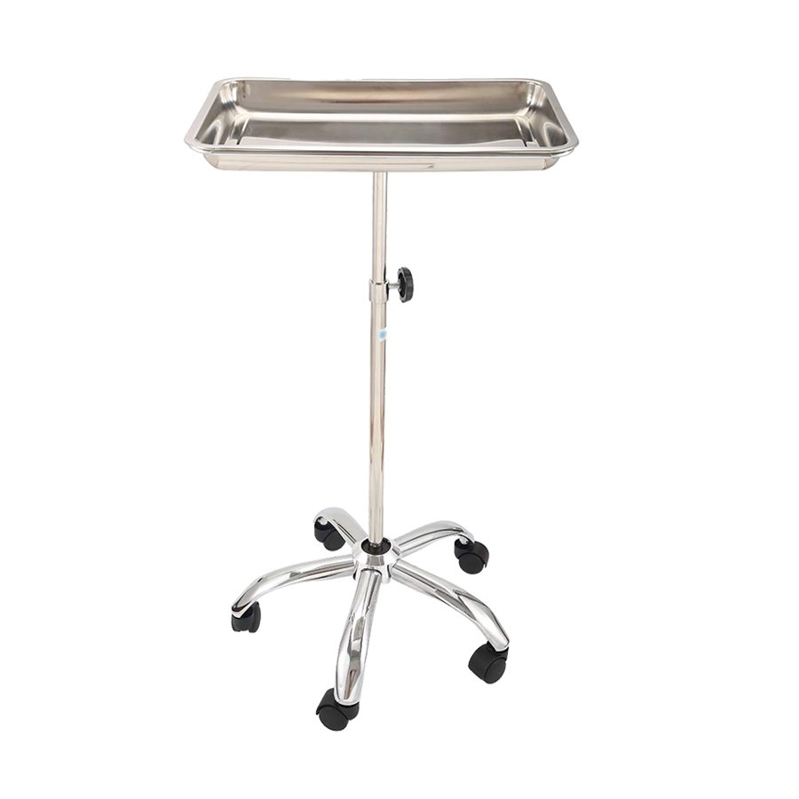 Mobile Instrument Mayo Stand lift Stainless Steel Adjustable Tray Medical Doctor Tattoo Spa Salon Equipment