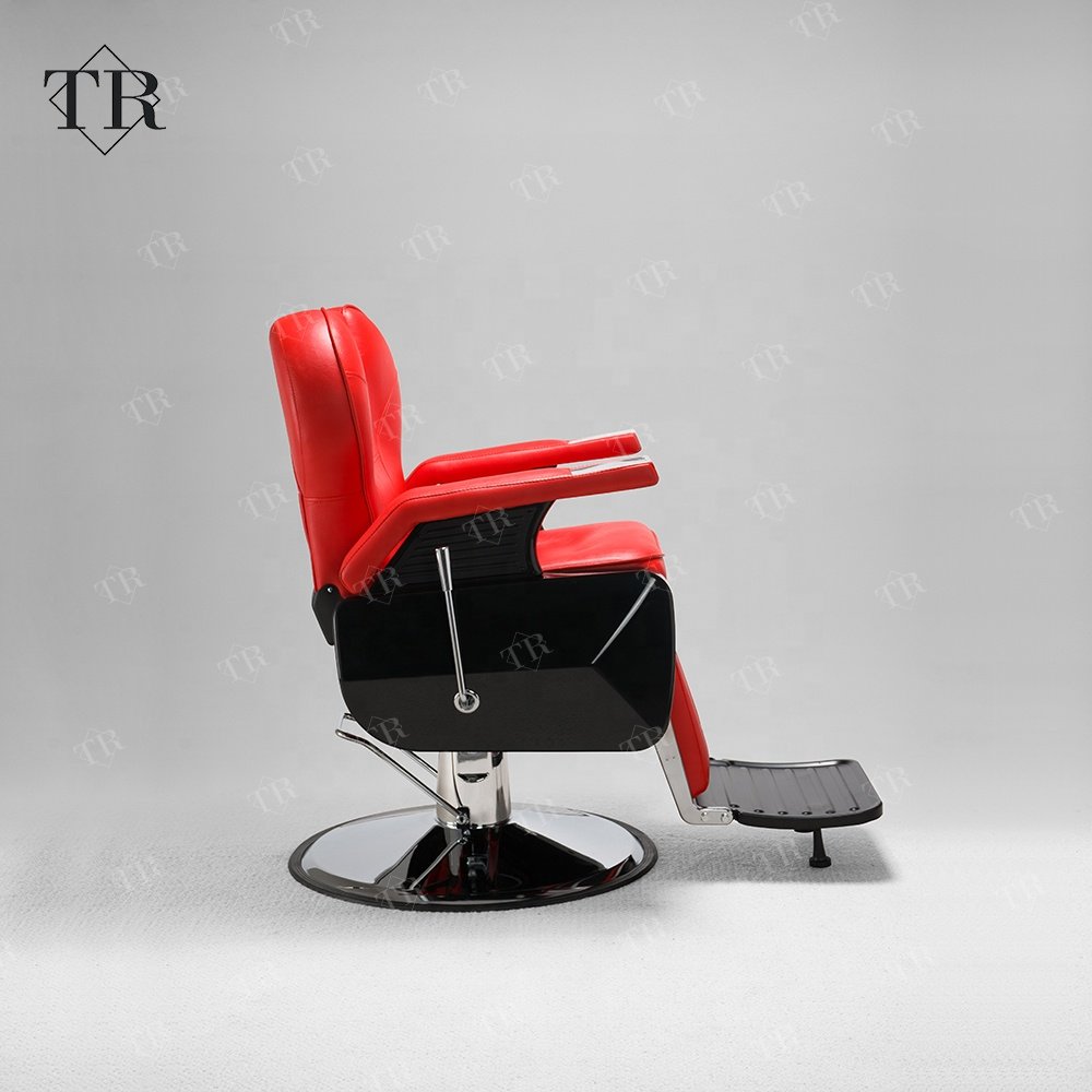 Red Customizable Colors Barber Chair For Men Genuine Leather Chair Barber Men Hairdresser Shaving Hairdressing Styling Chair