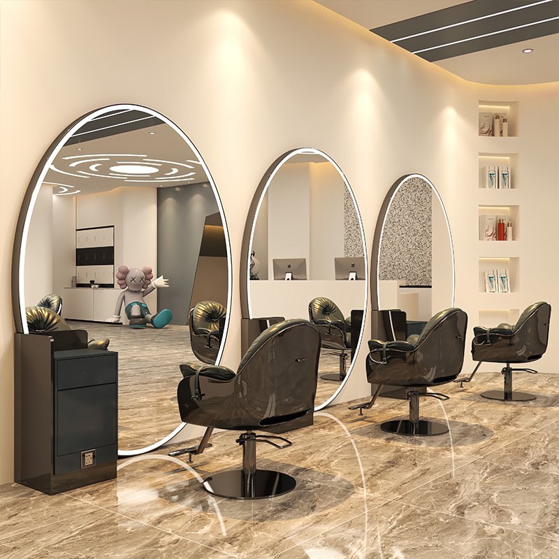 Double Sided Hair Salon Furniture Barber Shop Station Salon Mirror Station For Hairdressing