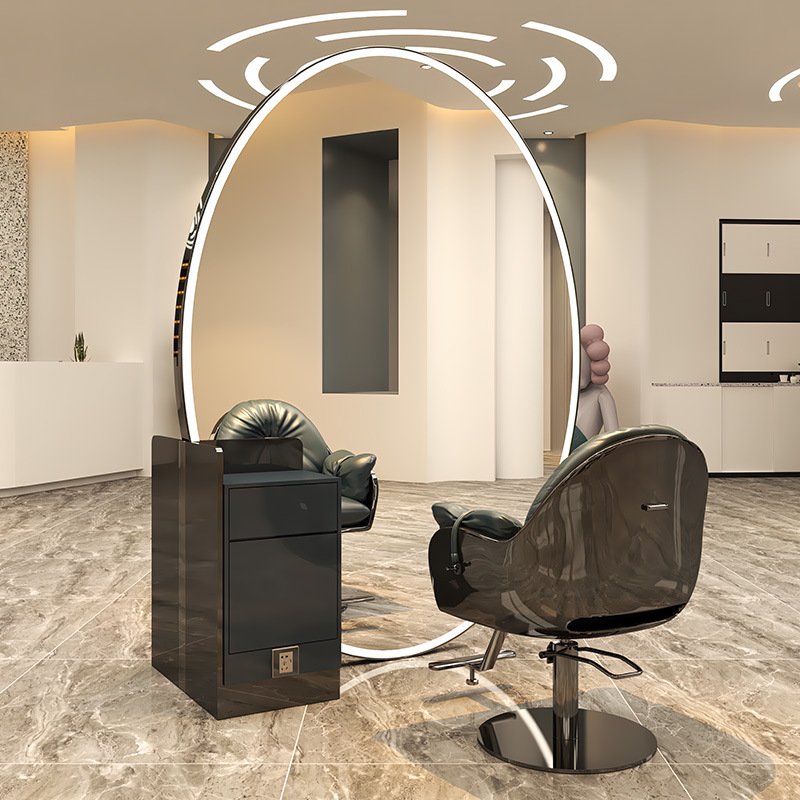 Double Sided Hair Salon Furniture Barber Shop Station Salon Mirror Station For Hairdressing