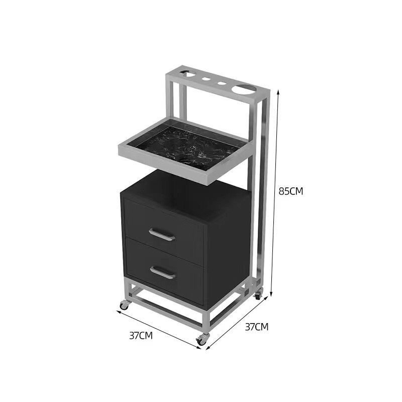 Mobile Portable Multifunctional Beauty Salon Cart Salon Auxiliary Trolley With Two Drawers