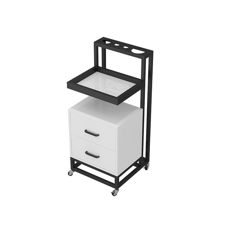 Mobile Portable Multifunctional Beauty Salon Cart Salon Auxiliary Trolley With Two Drawers