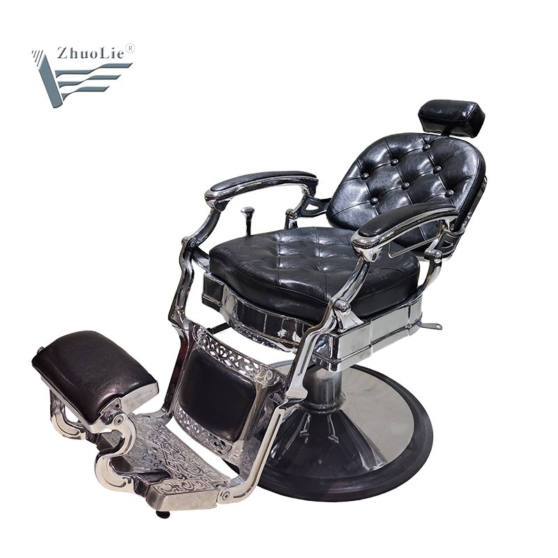 silla de barberia profesional Antique Barber Shop Chair Styling Hair Salon Furniture Reclining Barber Chair