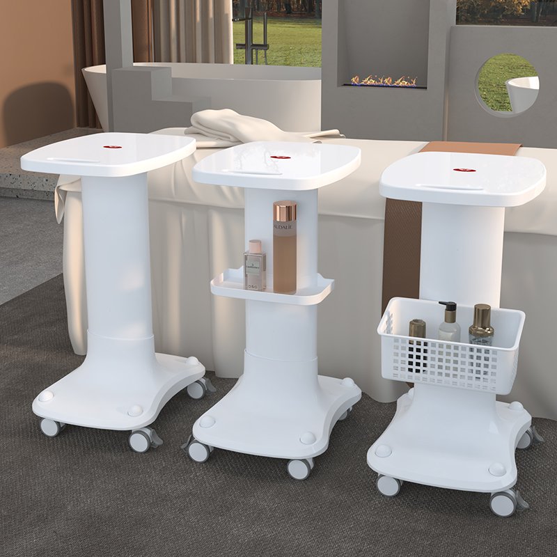 Factory Wholesale New Design Pink/White Heavy Load Stable Stand Moving Cart Easy Place Equipment Beauty Equipment Trolley