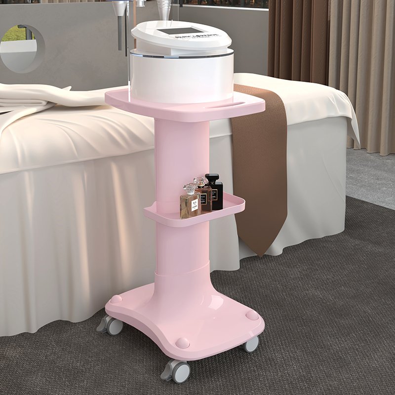 Factory Wholesale New Design Pink/White Heavy Load Stable Stand Moving Cart Easy Place Equipment Beauty Equipment Trolley