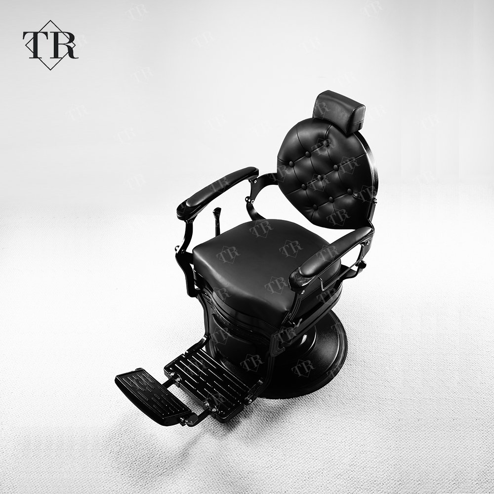 Turri Barbershop Black Vintage Retro Hairdressing Styling Hair Cutting Professional Barber Chair Sillas De Barberia for Men