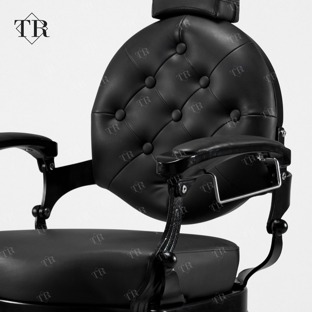 Turri Barbershop Black Vintage Retro Hairdressing Styling Hair Cutting Professional Barber Chair Sillas De Barberia for Men