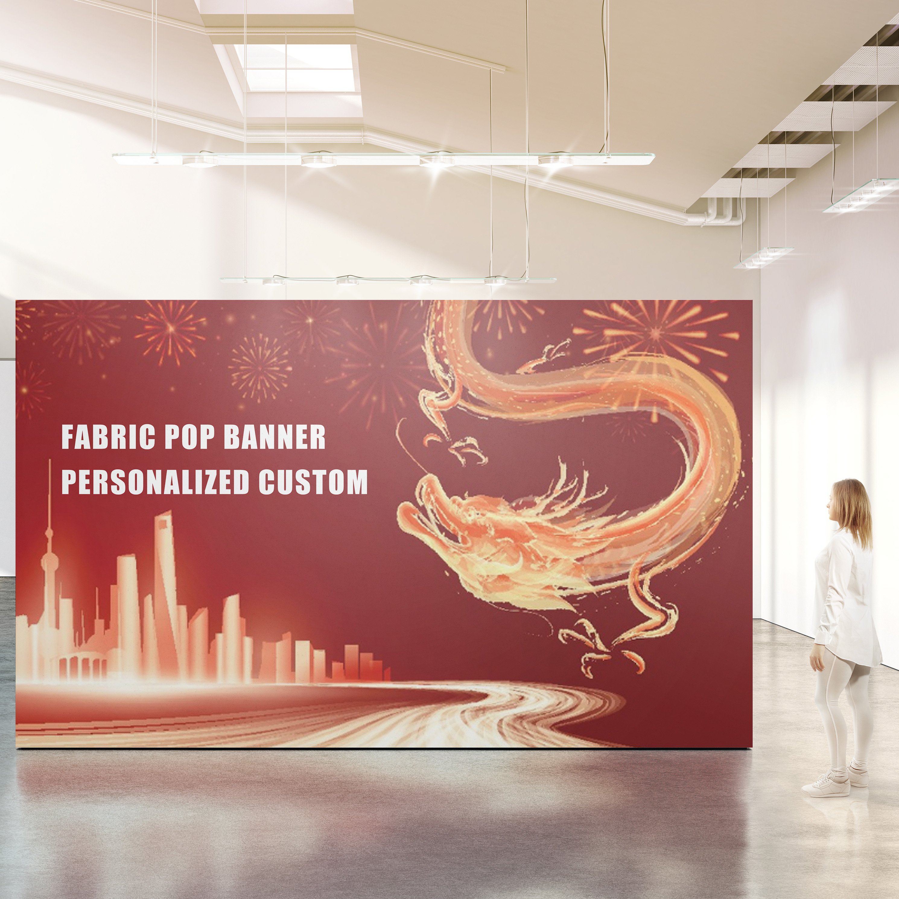 Trade Show Custom By Factory Advertising Exhibition Tension Fabric Thermal Transfer Printing Pop Banner Stand
