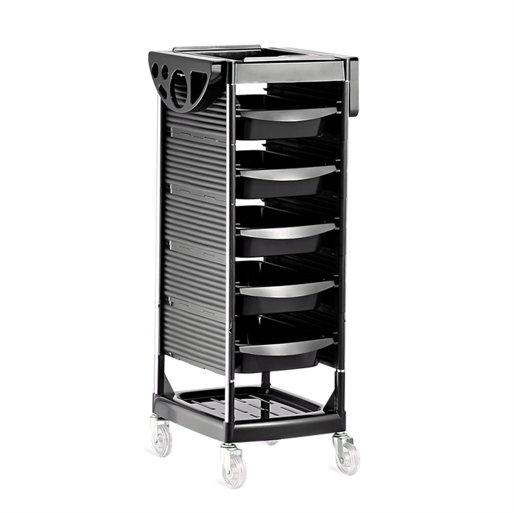 Professional Plastic Hair Salon Trolley with Hair Wheel Beauty Barber Use