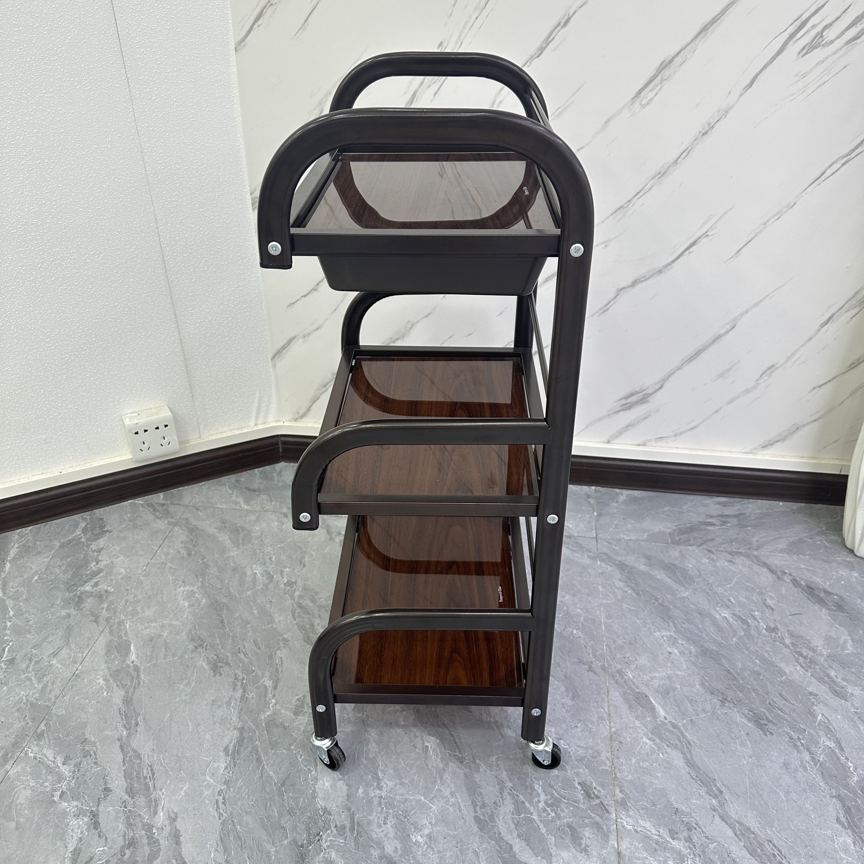 Factory Manufacture Hair Styling Salon Trolley Tool Cart With Wheels And 3 Drawers For Hairdresser Storage
