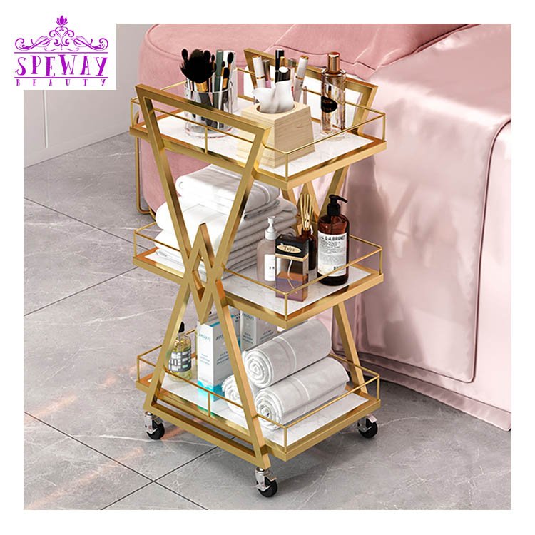 Popular beauty salon cabinet professional furniture wholesale rolling modern hairdressing hair barber trolley cart salon