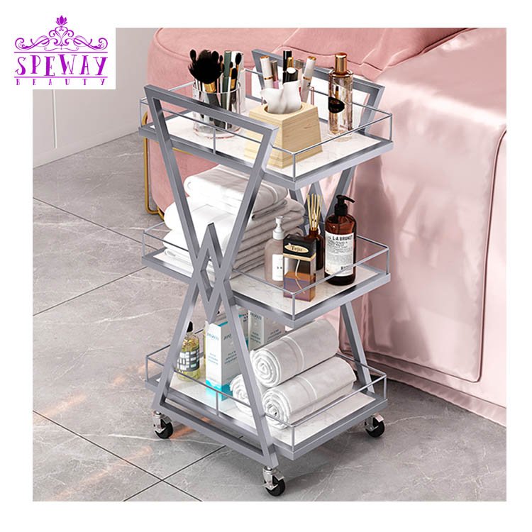 Popular beauty salon cabinet professional furniture wholesale rolling modern hairdressing hair barber trolley cart salon