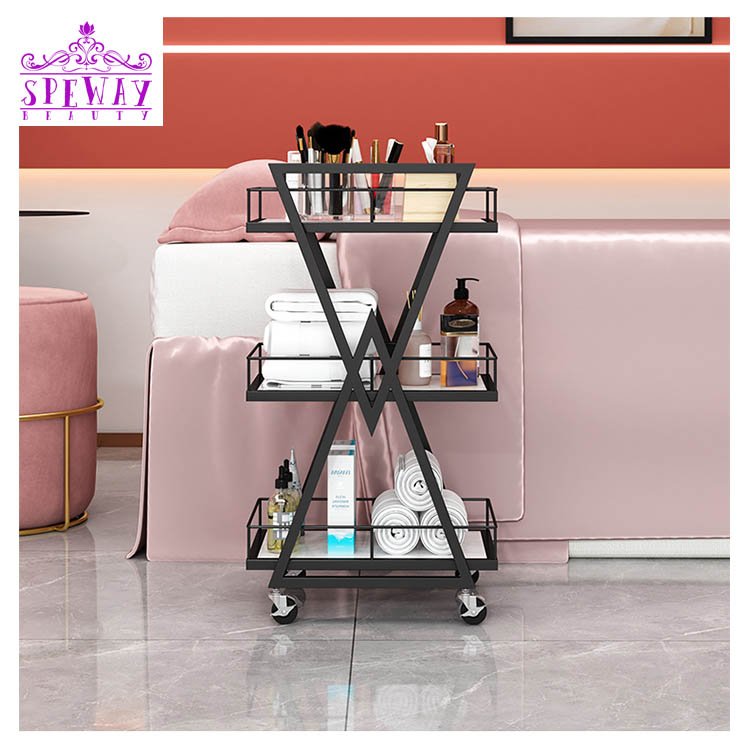 Popular beauty salon cabinet professional furniture wholesale rolling modern hairdressing hair barber trolley cart salon