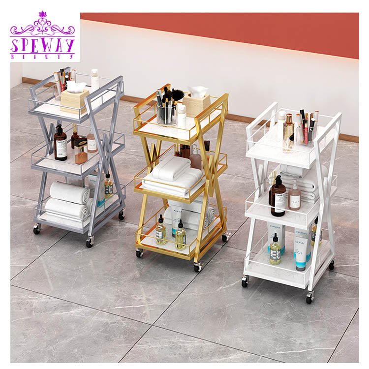 Popular beauty salon cabinet professional furniture wholesale rolling modern hairdressing hair barber trolley cart salon