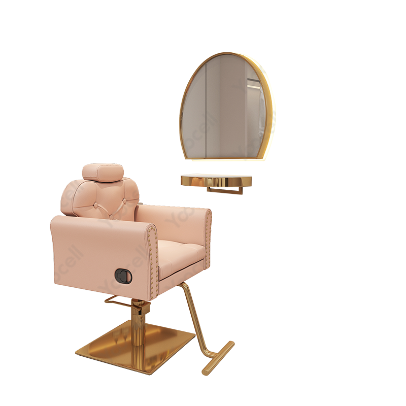 Yoocell beauty salon furniture contemporary styling chair pink makeup chair recline barber chair for hair shop