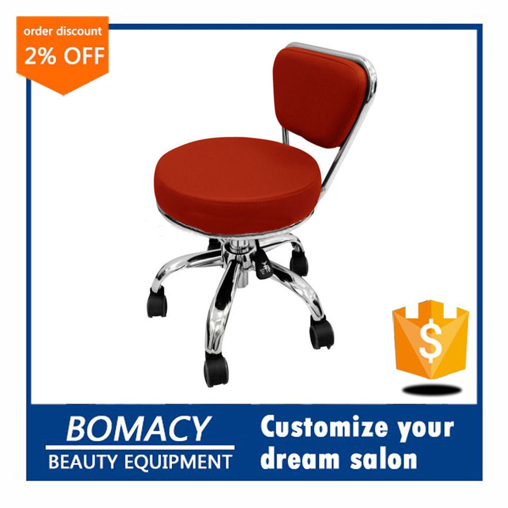 Bomacy high density foam barber chair salon stool beauty rolling work spa cutting portable base thick hair salon stool