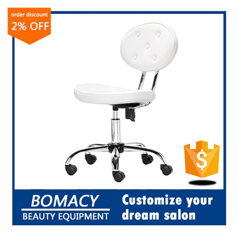 Bomacy high density foam barber chair salon stool beauty rolling work spa cutting portable base thick hair salon stool