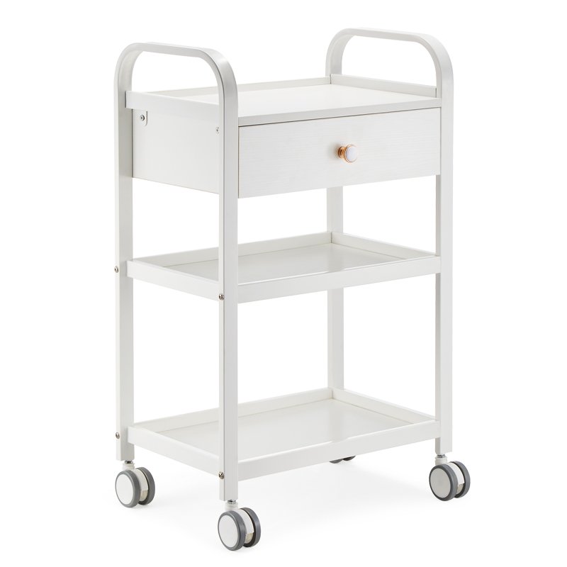 Hot Selling Custom High Quality New Design Salon hair equipment White Acrylic beauty salon Trolley Hairdressing Beauty Cart