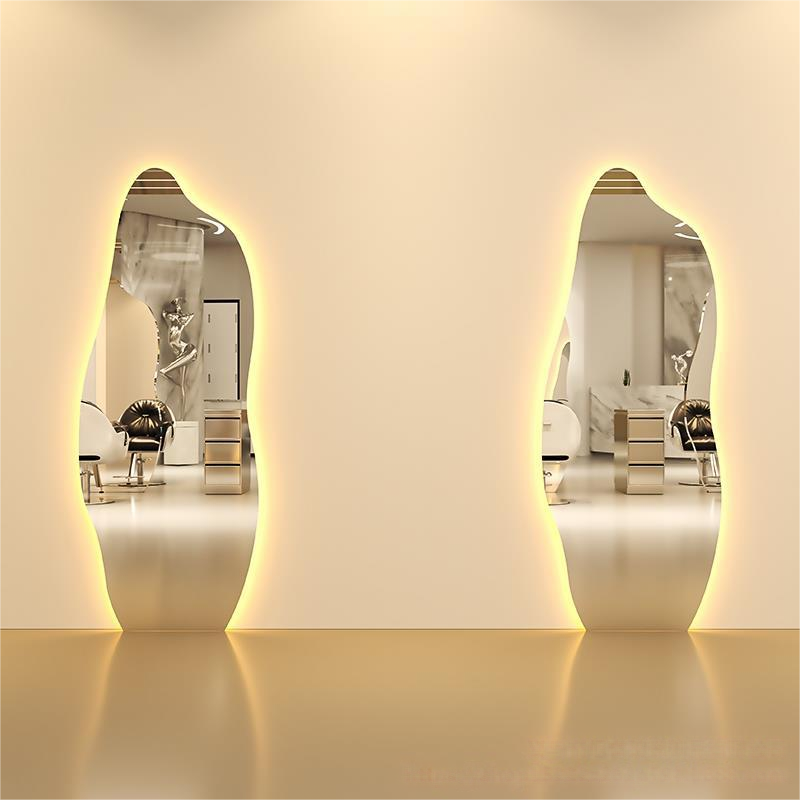 Customized Luxury Multi-Shaped Large Wall-Mounted Mirror Modern Style Salon Furniture Made of Durable Metal for Hair Salon