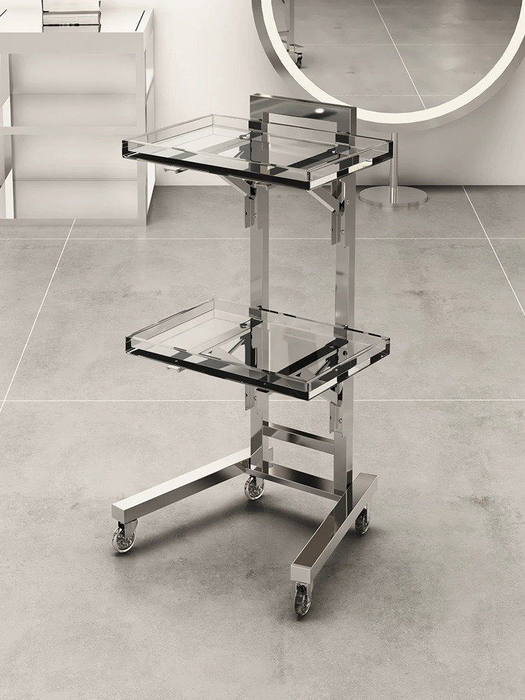 Hair Salon Tool Online Celebrity Stainless Steel Salon Furniture Barber Shop Barber Chair Modern Beauty Tool Car for Hair Salons