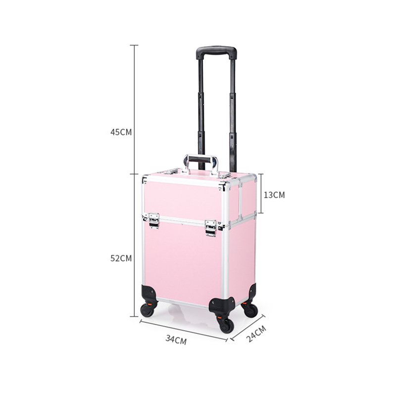 Multi-function Makeup Trolley Salon Cosmetic Case Aluminum Portable Cosmetic Beauty Hairdressing Makeup Box