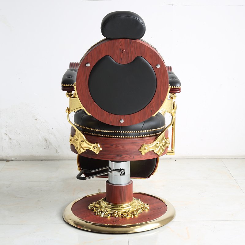 High Quality Round Base Solid Wood Hand Rest Removable Head Rest 360 Degree Rotated Classic Style Barber Chair With Good Price