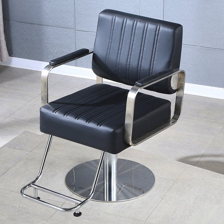 High End Commercial Furniture Barber Shops Modern Fabric Hairdressing Chairs 1-Piece Set BF005