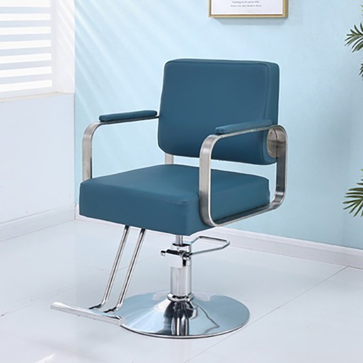 High End Commercial Furniture Barber Shops Modern Fabric Hairdressing Chairs 1-Piece Set BF005