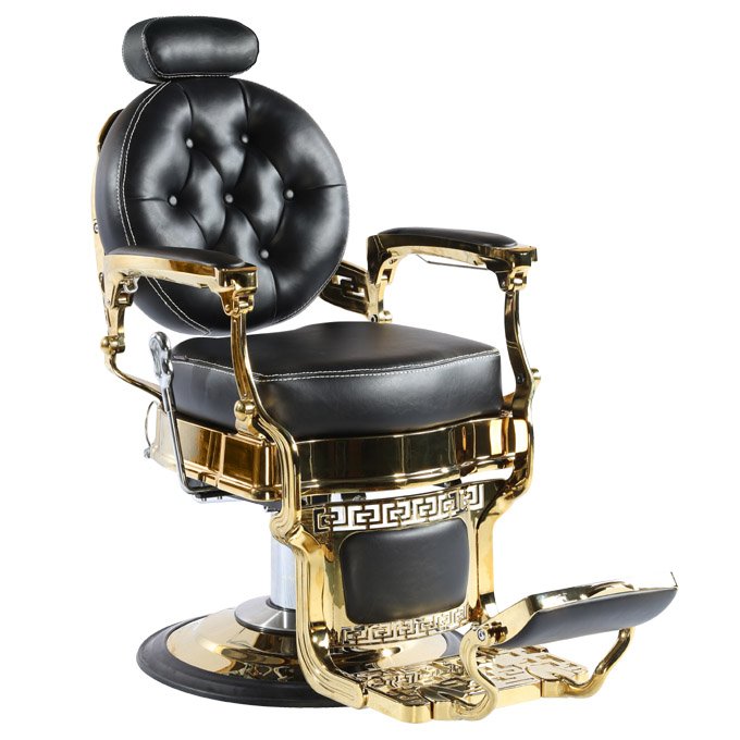 Barber Chair For Sale Heavy Hydraulic Salon Barber Chair Golden Hot Selling Antique Barber Chairs Gold Leather Wooden Packing