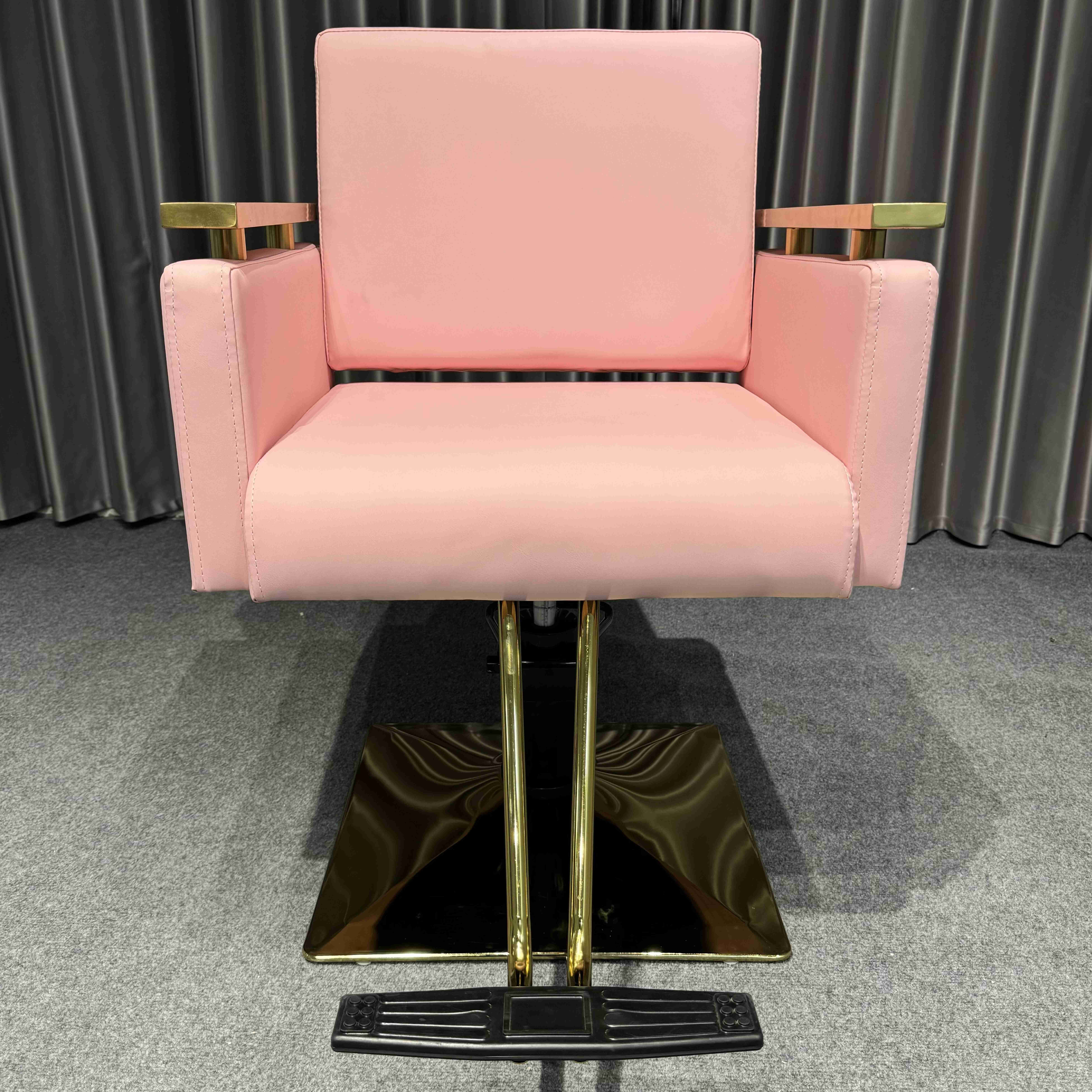 Luxury Pink Salon Styling Chair Modern Metal Barber Furniture for Beauty Salons and Home Use