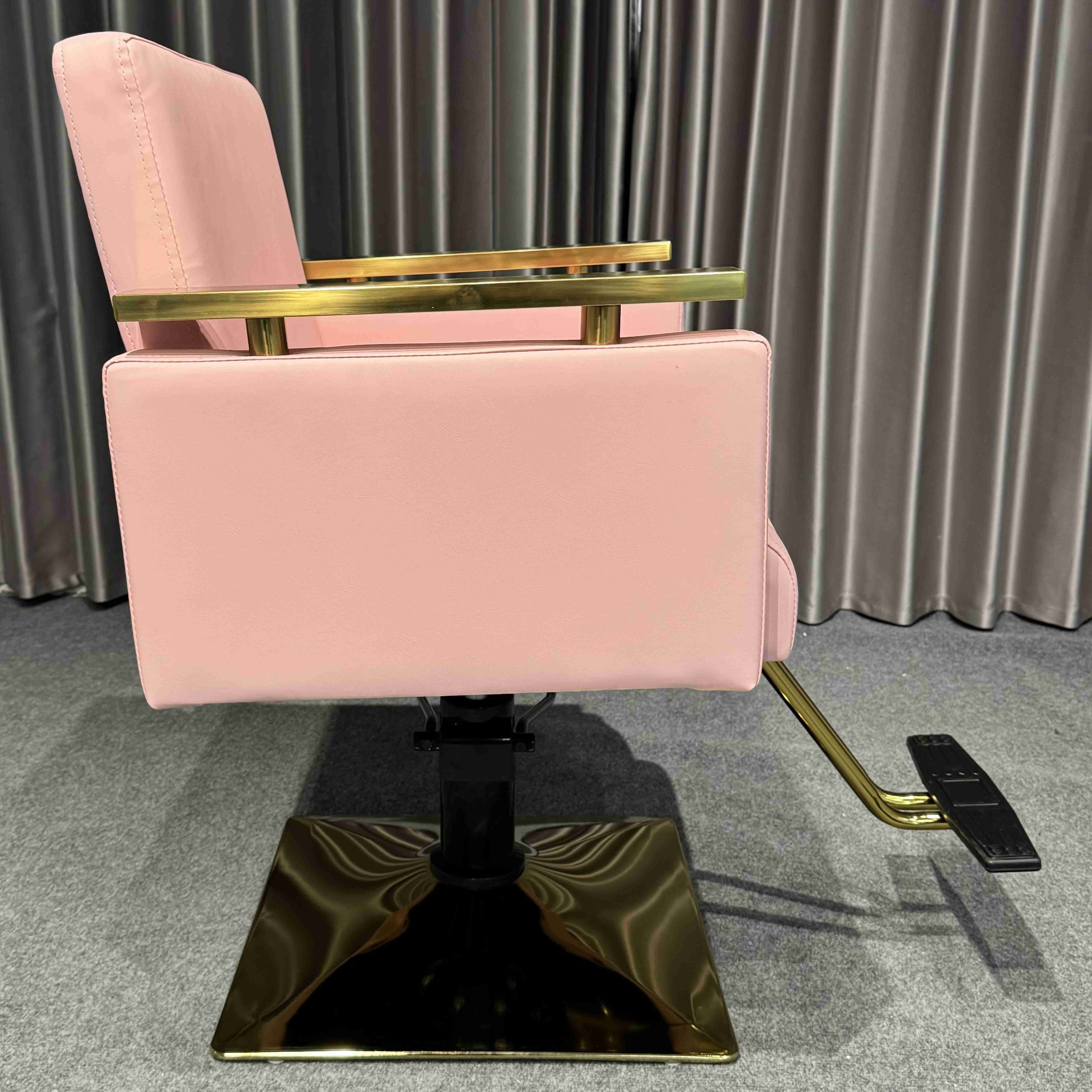 Luxury Pink Salon Styling Chair Modern Metal Barber Furniture for Beauty Salons and Home Use