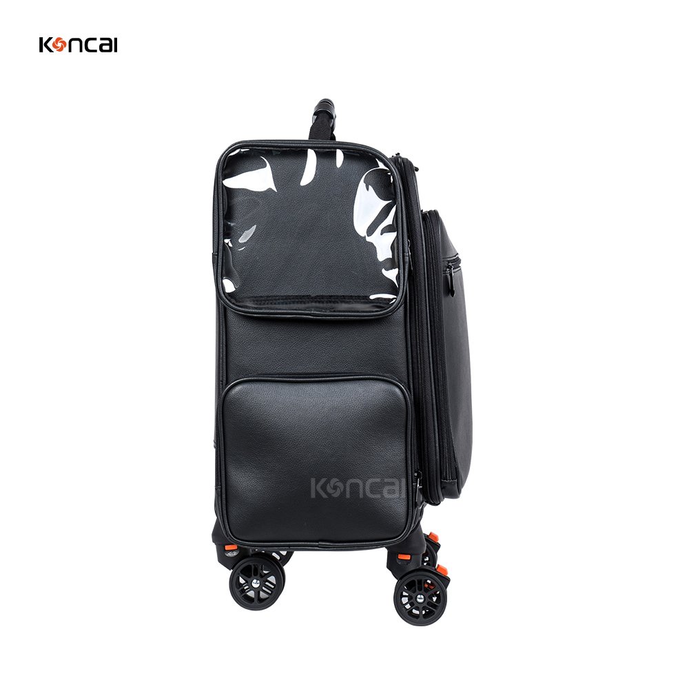 Large Storage Portable Custom Cosmetic Nylon Trolley Bag Beauty Vanity Make Up Suitcase Rolling Makeup Case