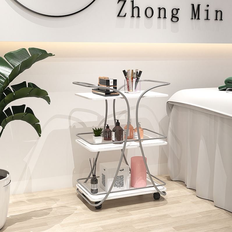 Modern ODM&OEM Hair Salon Three-Layer Storage Rack Beauty Living Room Metal Trolley